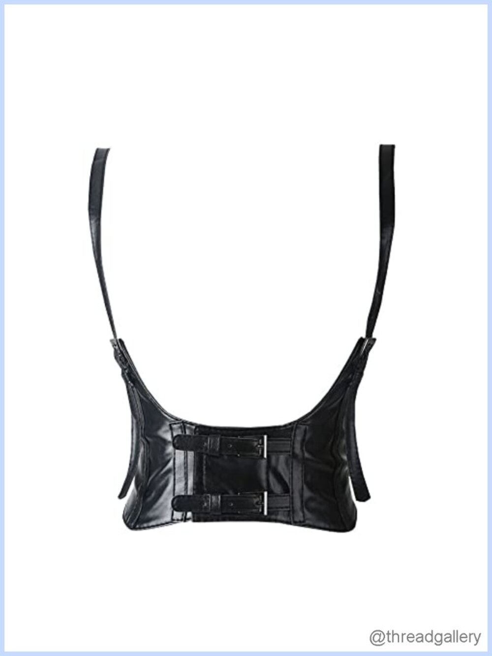 Faux Leather Elastic Waist Belt Punk Gothic Double Buckle Corset Cincher